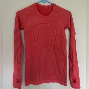 Lululemon Swiftly Tech Long Sleeve Pink Microstripe